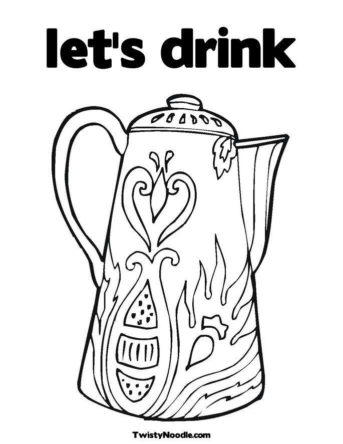 Drinking Water Coloring Page - HiColoringPages