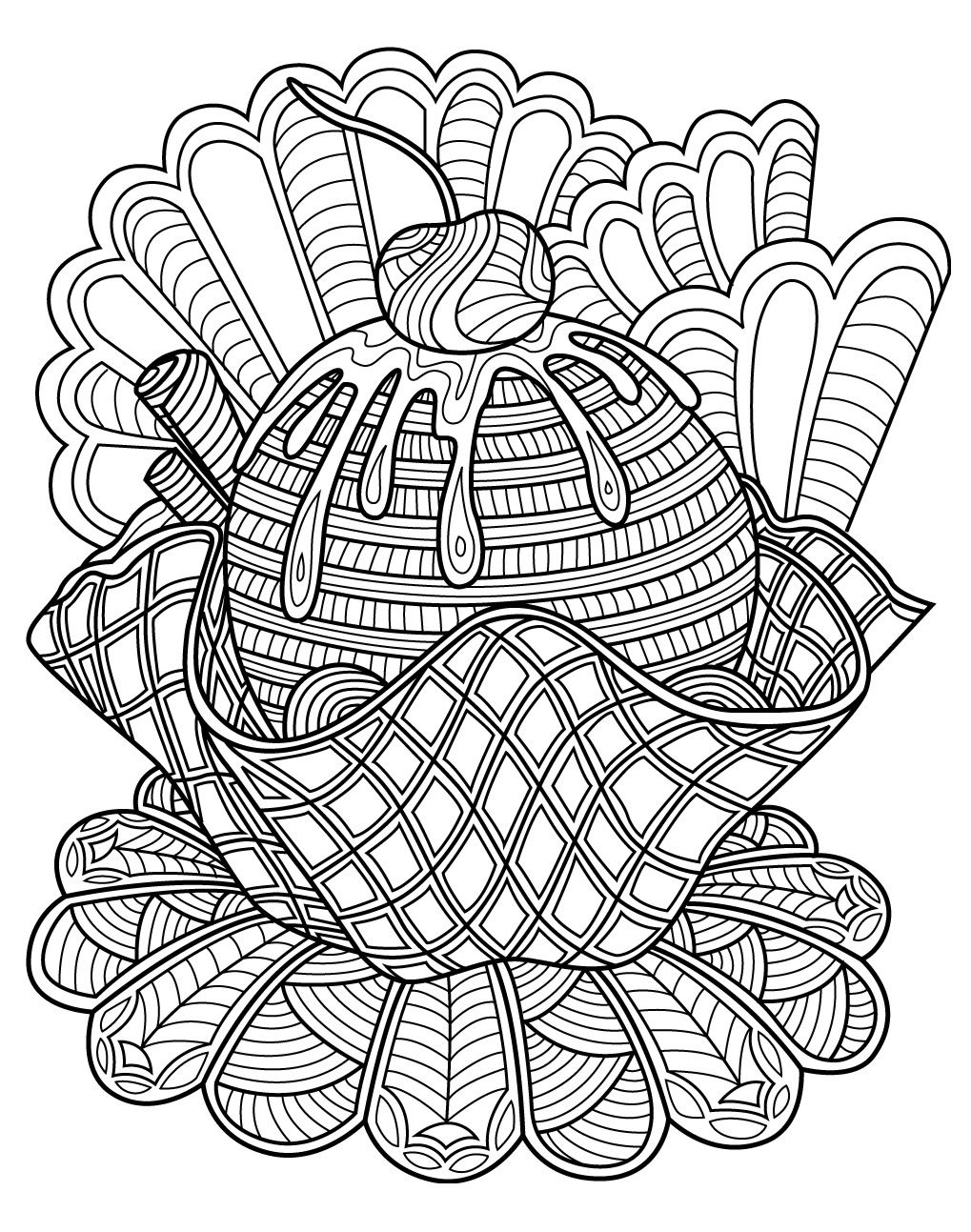 Sweets coloring page | Colorish: free coloring app for adults by  GoodSoftTech | Coloring pages, Monster coloring pages, Food coloring pages