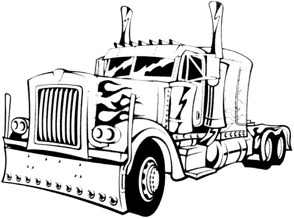 Semi Truck Coloring Pages 18 wheeler semi truck coloring page ...