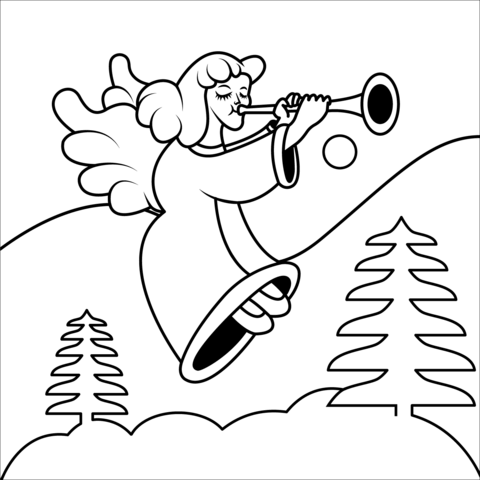 Christmas Angel coloring page | Free Printable Coloring Pages