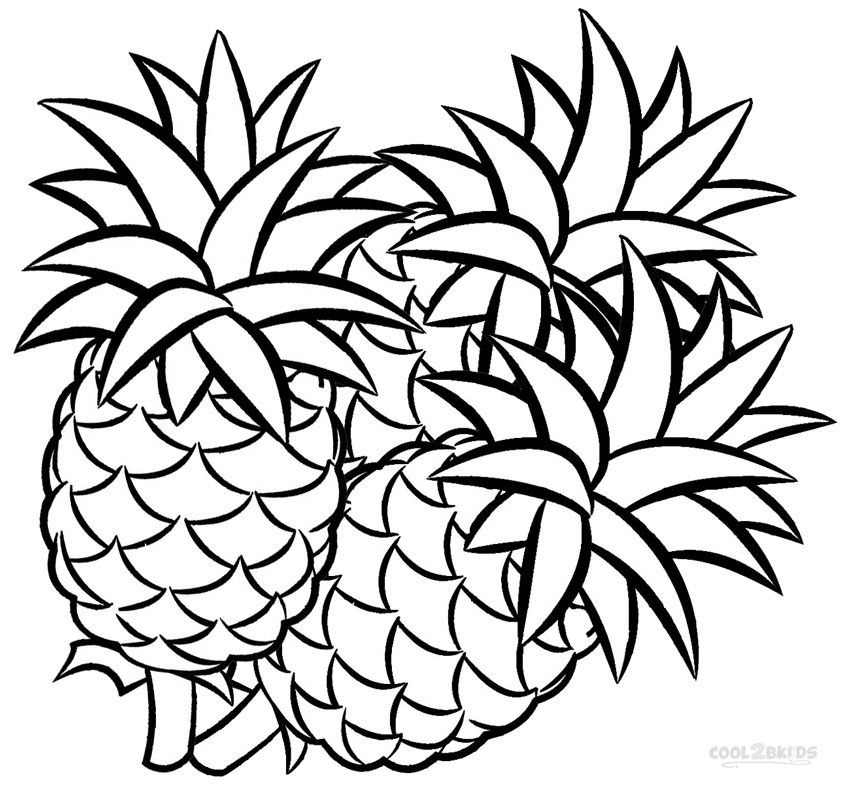 Pineapple Coloring Pages | Fruit coloring pages, Coloring pages for kids,  Apple coloring pages