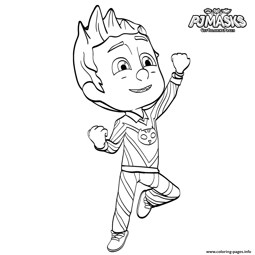 PJ Maskss Catboy Heroes In Pajama Coloring Pages Printable