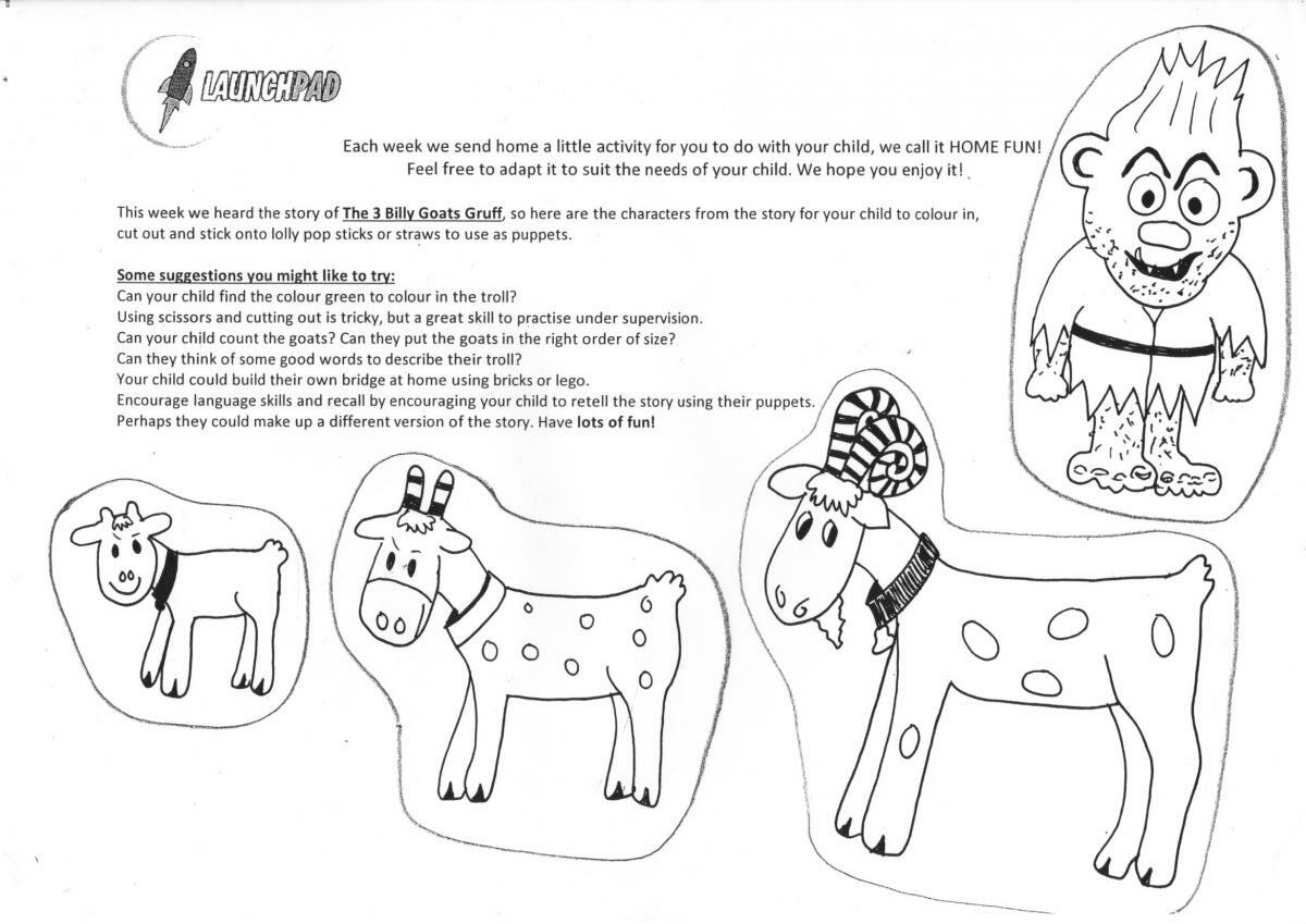 The Three Billy Goats Gruff Coloring Pages - Coloring Home