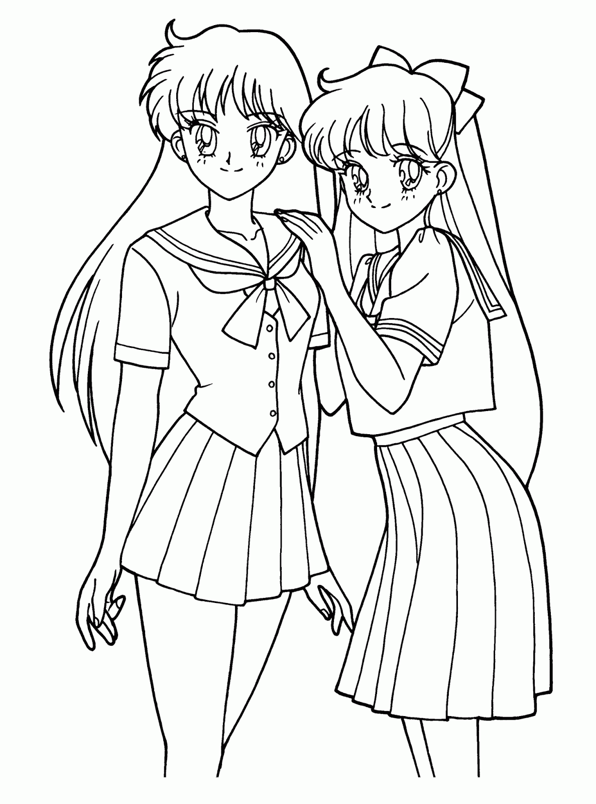 Cute Anime Face Girls Coloring Pages   Coloring Home