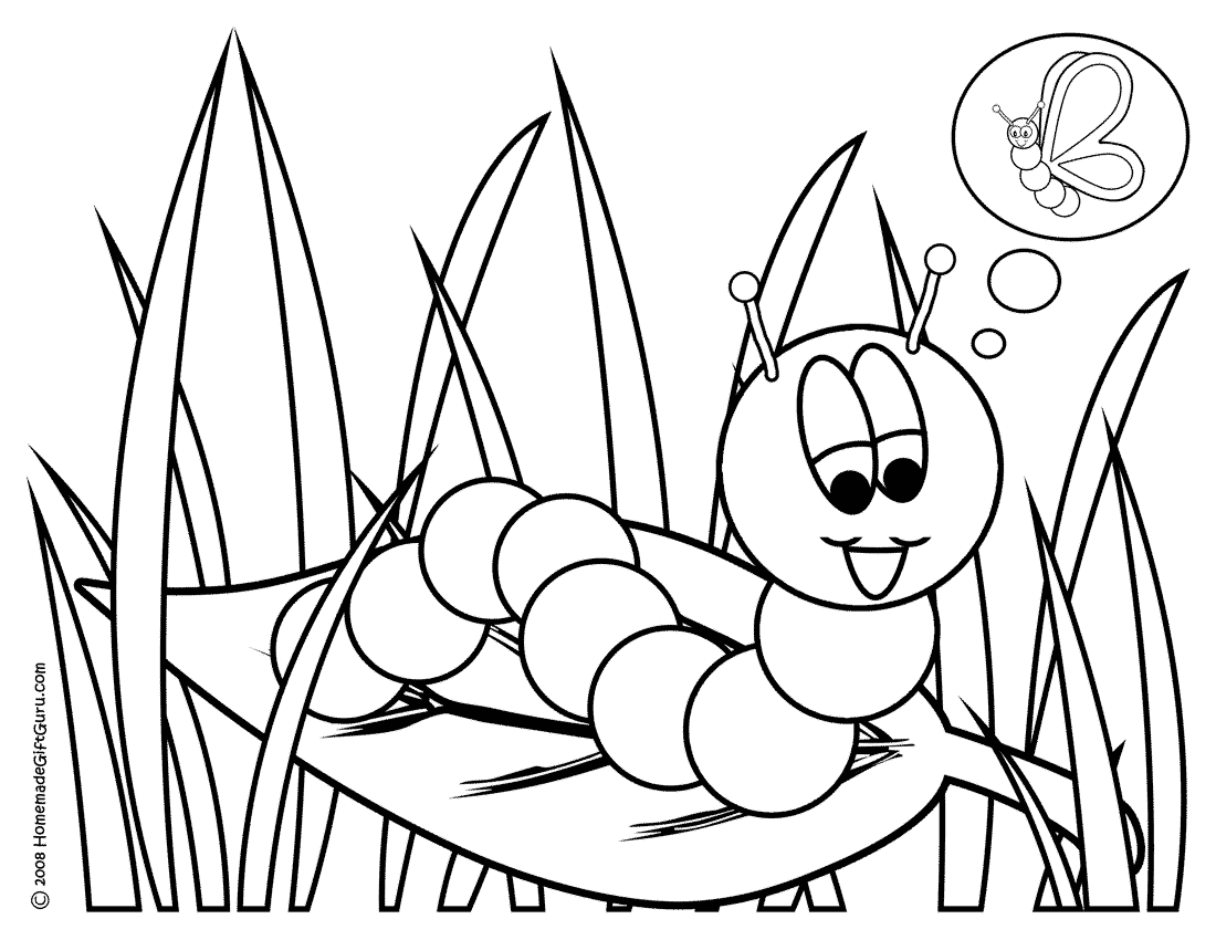 Caterpillar Coloring Page - Free Printable Coloring Book Page