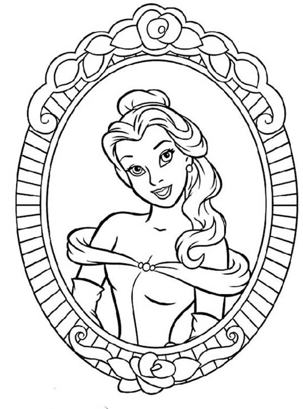 Lovely Picture of Belle on Disney Princesses Coloring Page | Kids ...