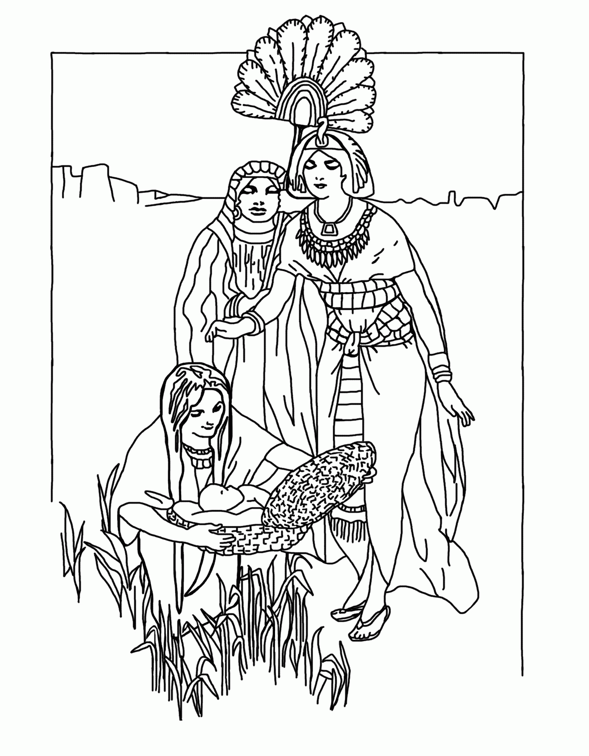 Baby Moses Coloring Page - Coloring Home