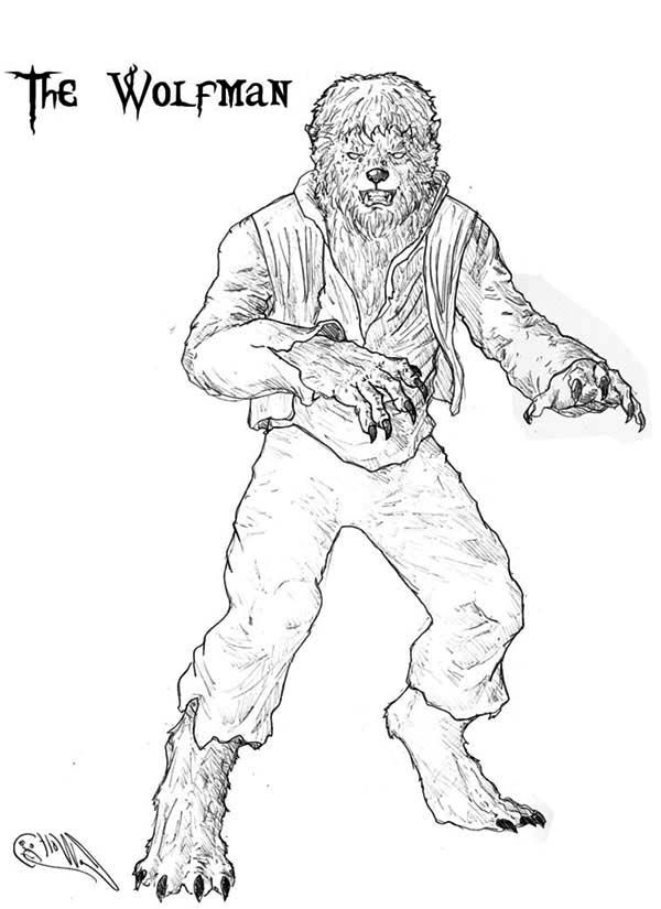 Werewolf Coloring Page - Coloring Home