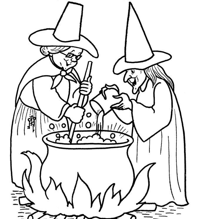 witch-halloween-coloring-pages-printable - Coloring Kids