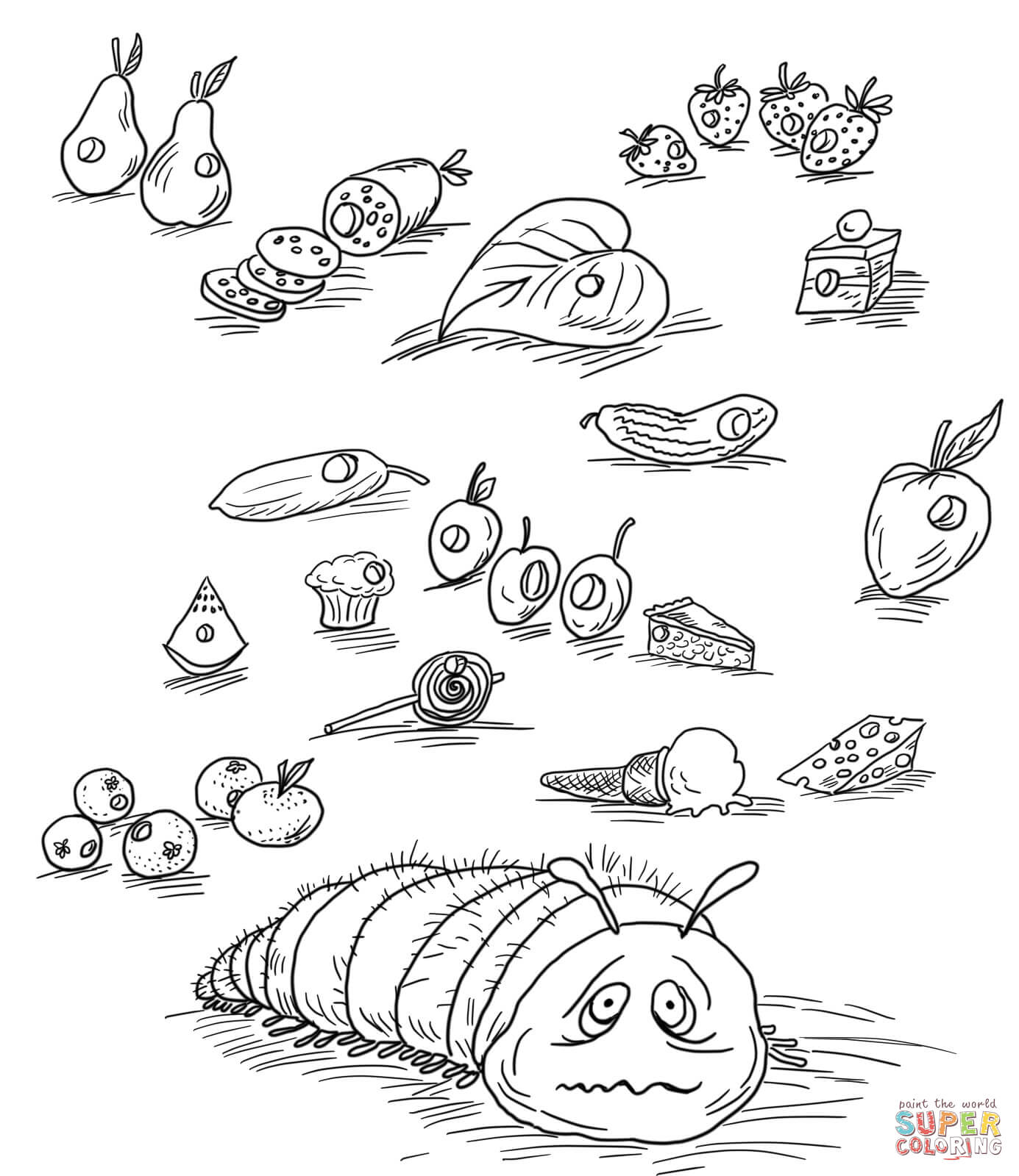 very hungry caterpillar coloring pages  coloring home