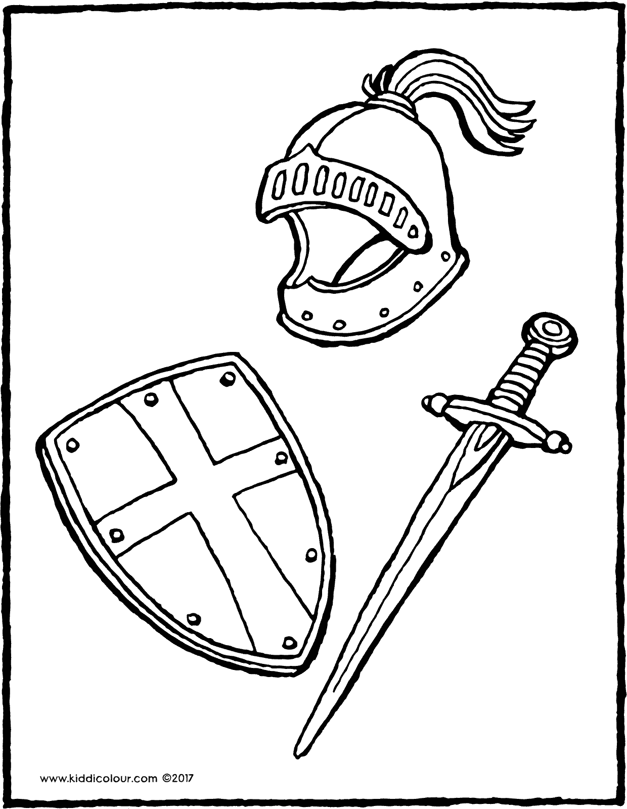 helmet, shield and sword - kiddicolour
