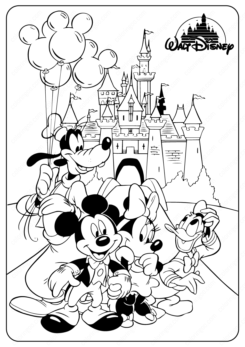 Minnie Mickey Mouse Coloring Pages Goofy Pictures Little Einstein Sheets  Donald Duck – Approachingtheelephant
