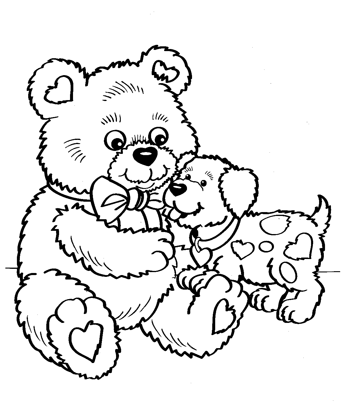 Teddy Bear And Heart Coloring Pages Coloring Home