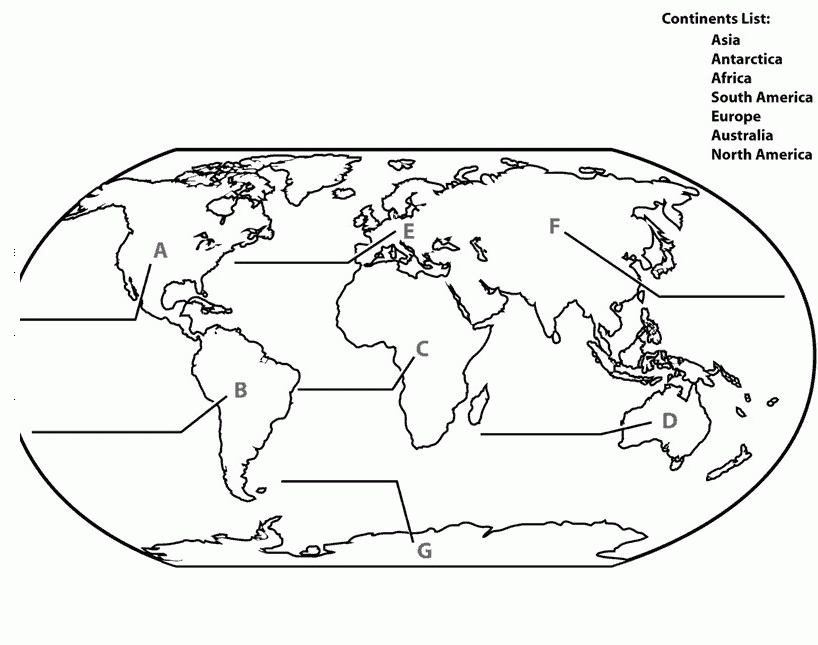 Map Of The World Coloring Page For