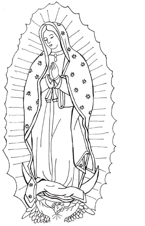 Our Lady of Guadalupe coloring page- Use to make paper bag tilma's ...
