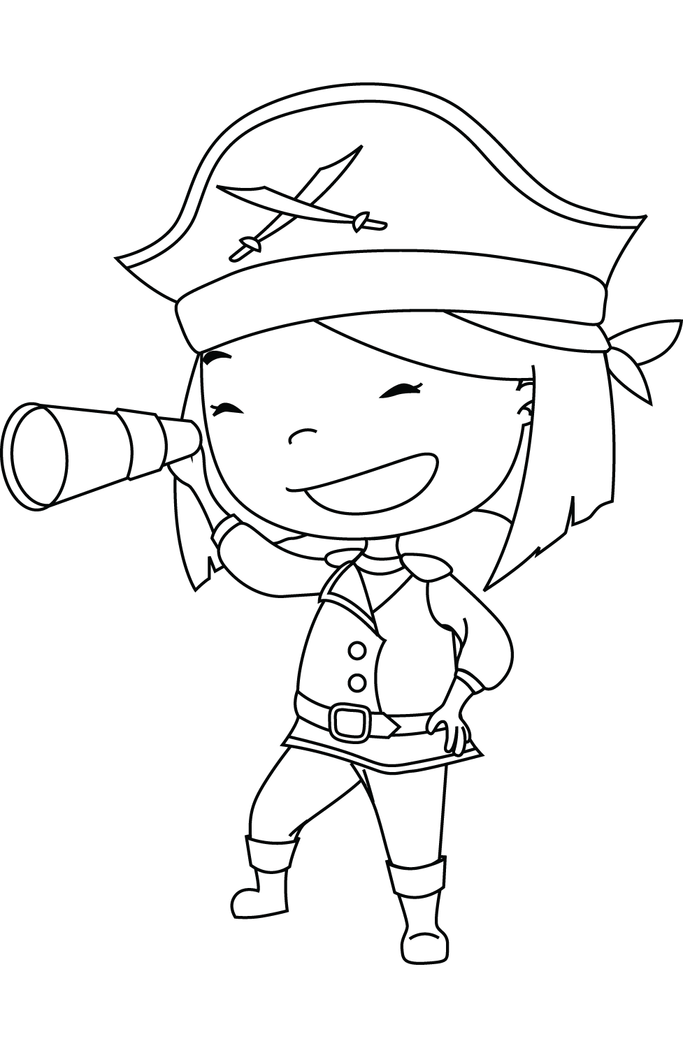 Girl Pirate Coloring Page