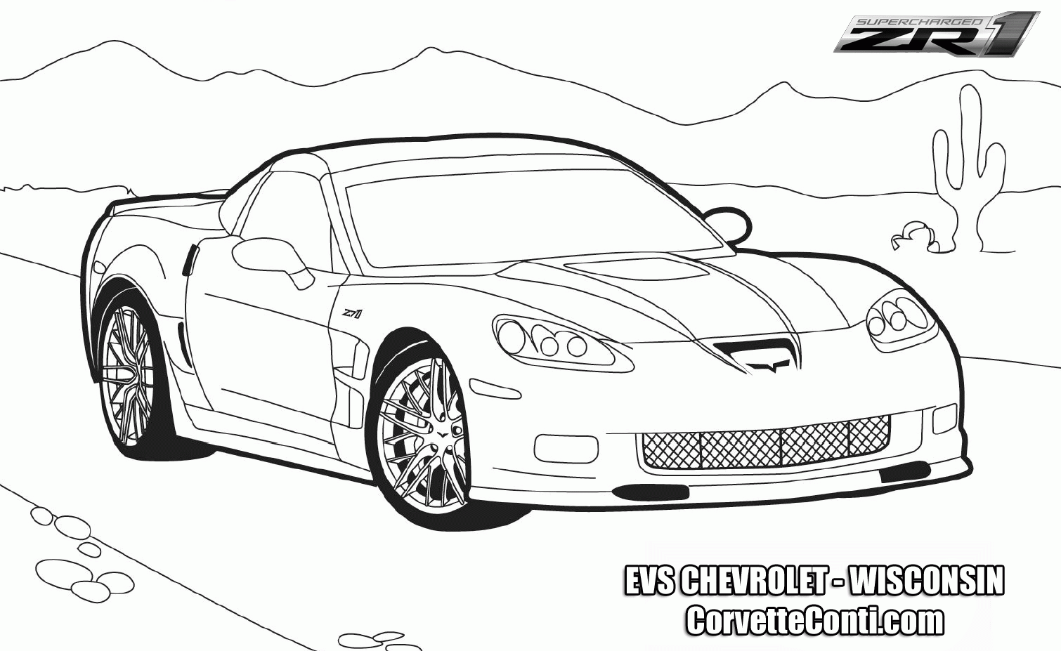 Corvette Coloring Page - Coloring Home