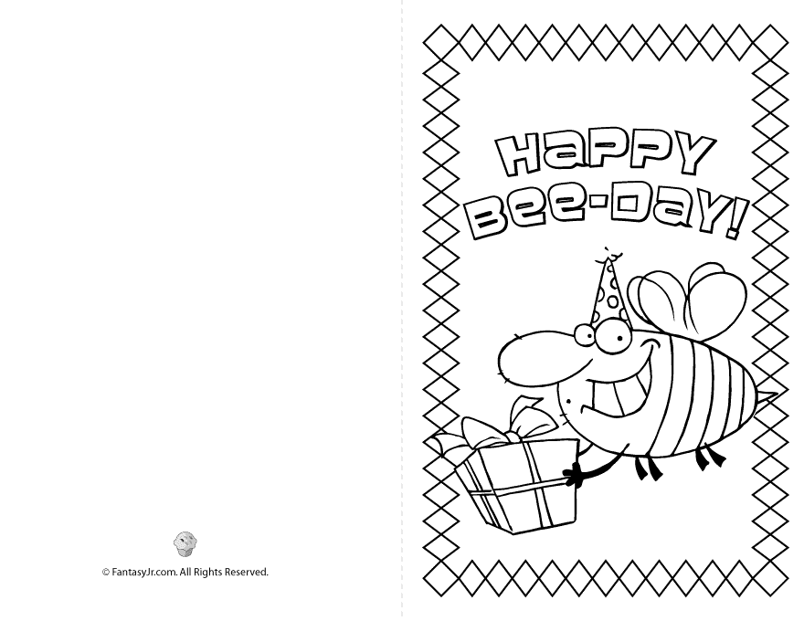 Collection Birthday Cards For Kids To Color Pictures - Birthday ...