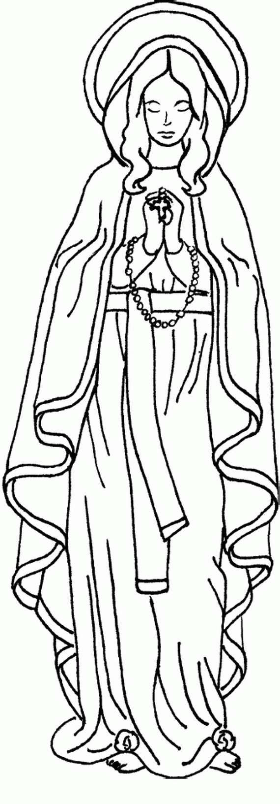Mary Coloring Sheet - Coloring Pages for Kids and for Adults