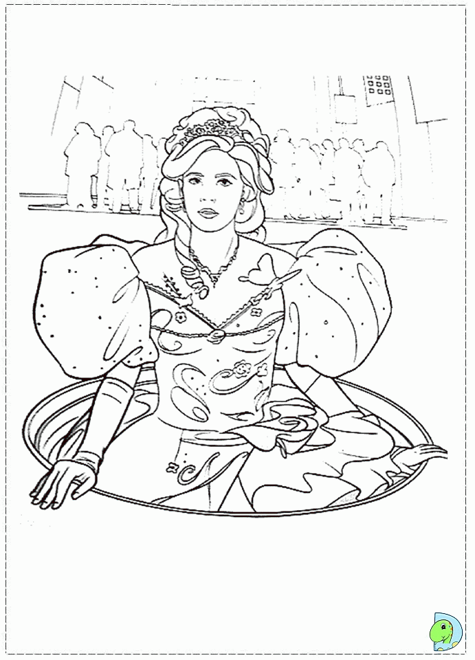 Enchanted Coloring page, Princess Giselle coloring page- DinoKids.org