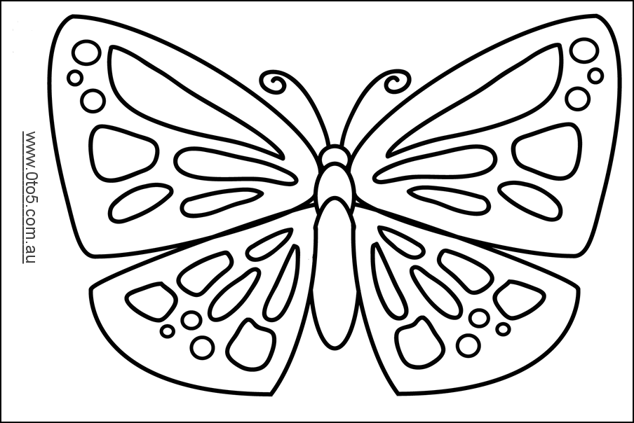 Butterfly Outline Printable - Coloring Pages for Kids and for Adults