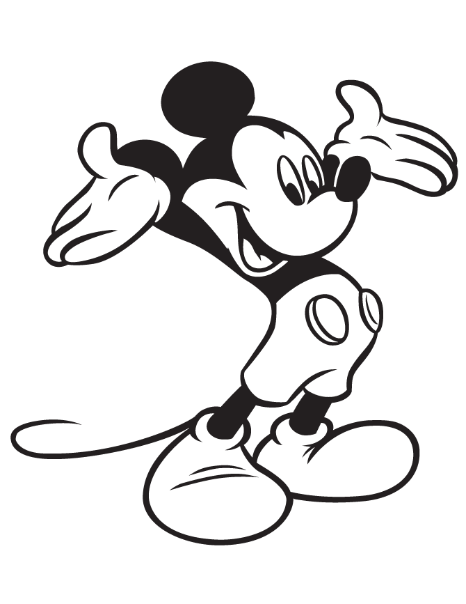 Mickey Giving Minnie Mouse Balloons Coloring Page | H & M Coloring ...
