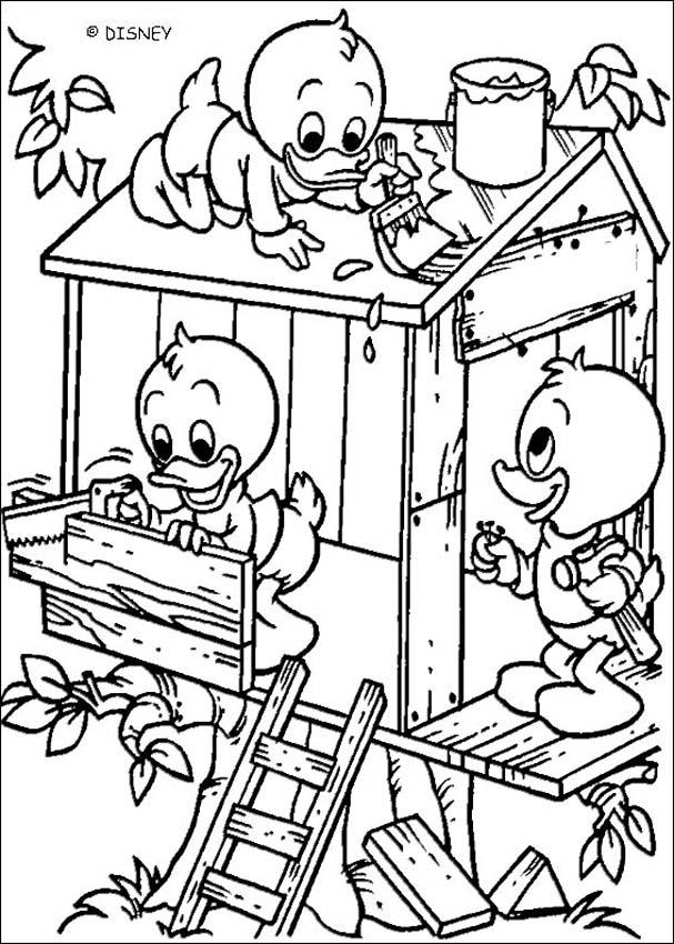 Donald Duck coloring pages - Louie, Dewey and Huey the Donald's 