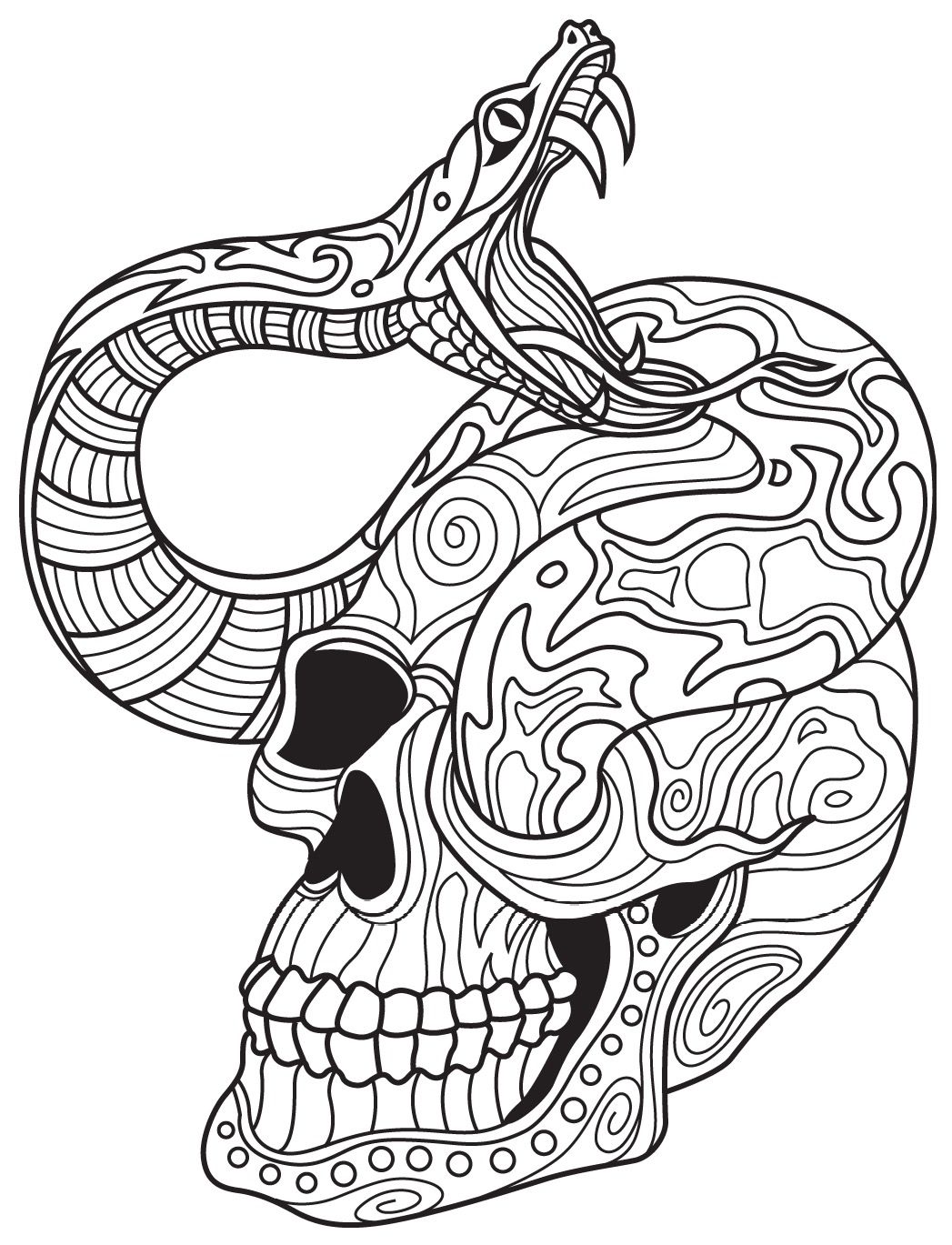 Snake and Skull | Colorish: coloring book app for adults by GoodSoftTech | Snake  coloring pages, Skull coloring pages, Coloring book app