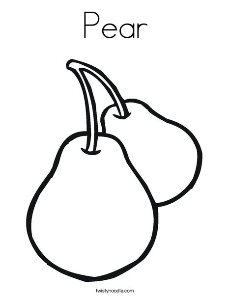 Pear Coloring Page - Twisty Noodle
