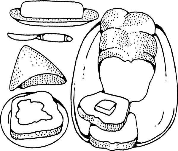 Bread Butter And Cheese In Bakery Coloring Pages : Bulk Color