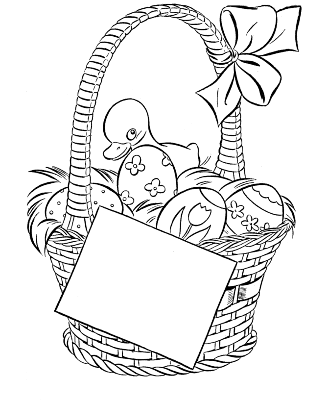 Easter Basket Printable Coloring Page | Coloring