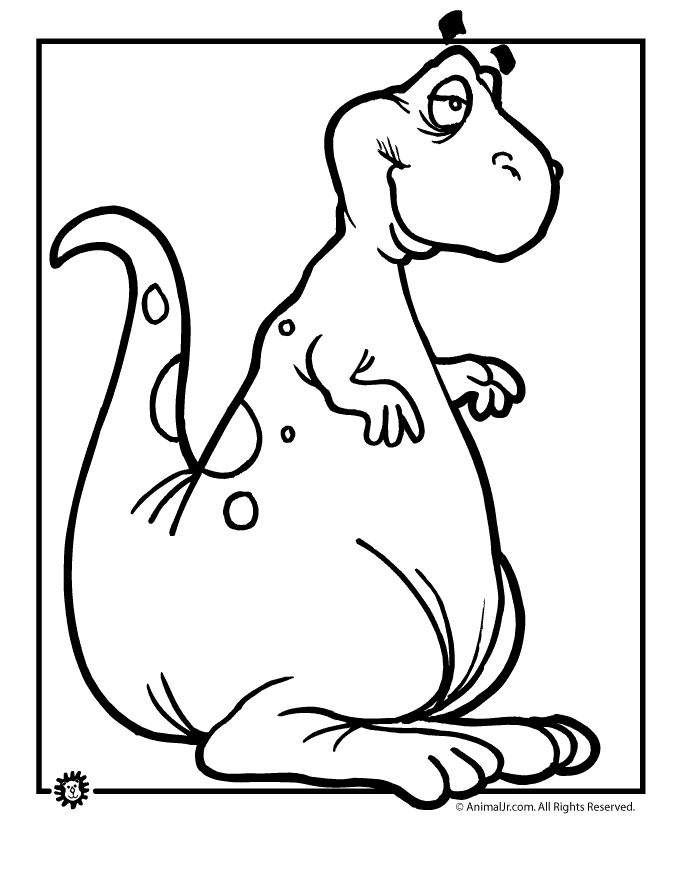 winking dinosaur Colouring Pages