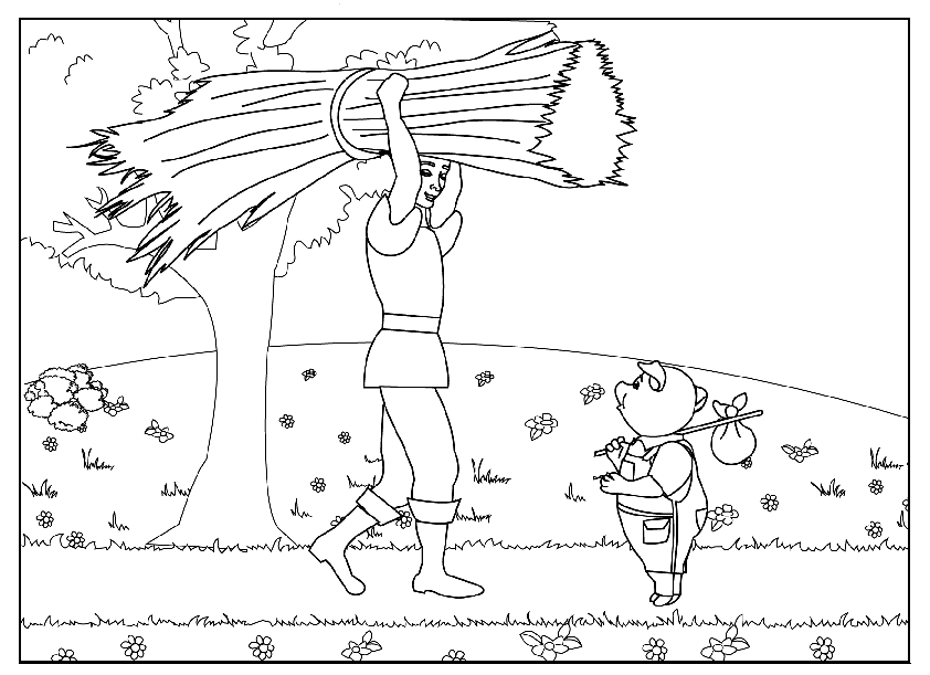 Coloring Pages - The Three Little Pigs 2