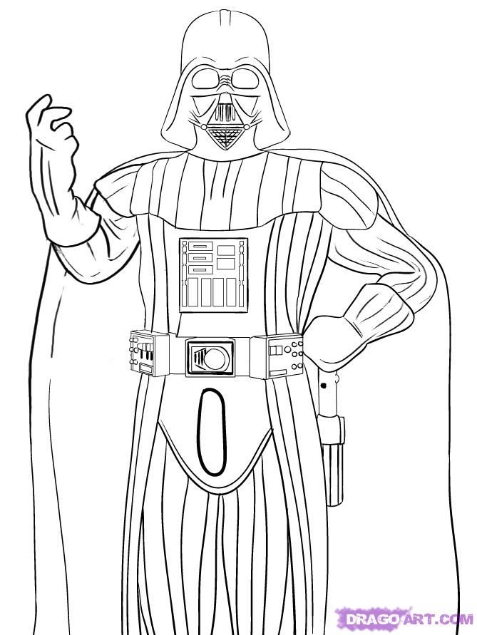 Darth Vader Face Coloring Page - Coloring Page