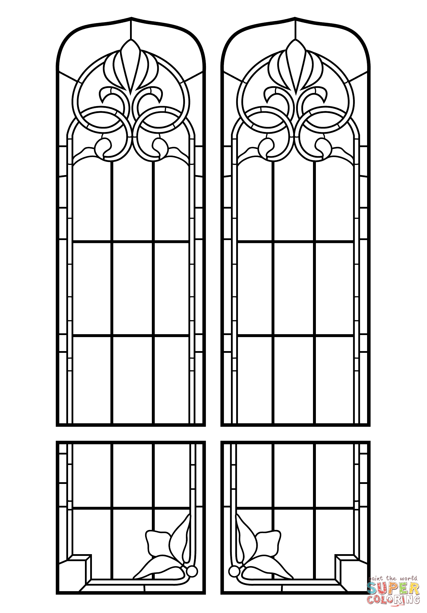 Stained Glass Windows coloring page | Free Printable Coloring Pages