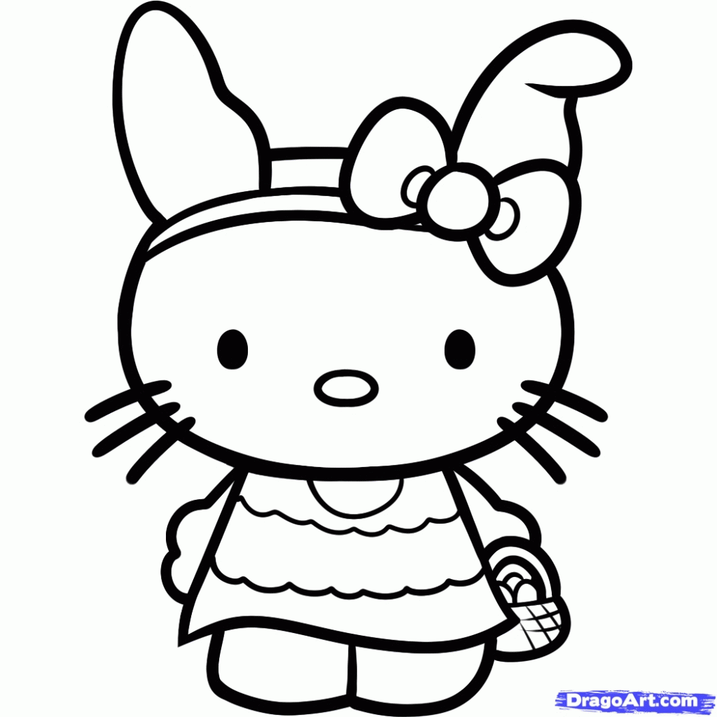 Hello Kitty Coloring Pages Easter - Coloring Home