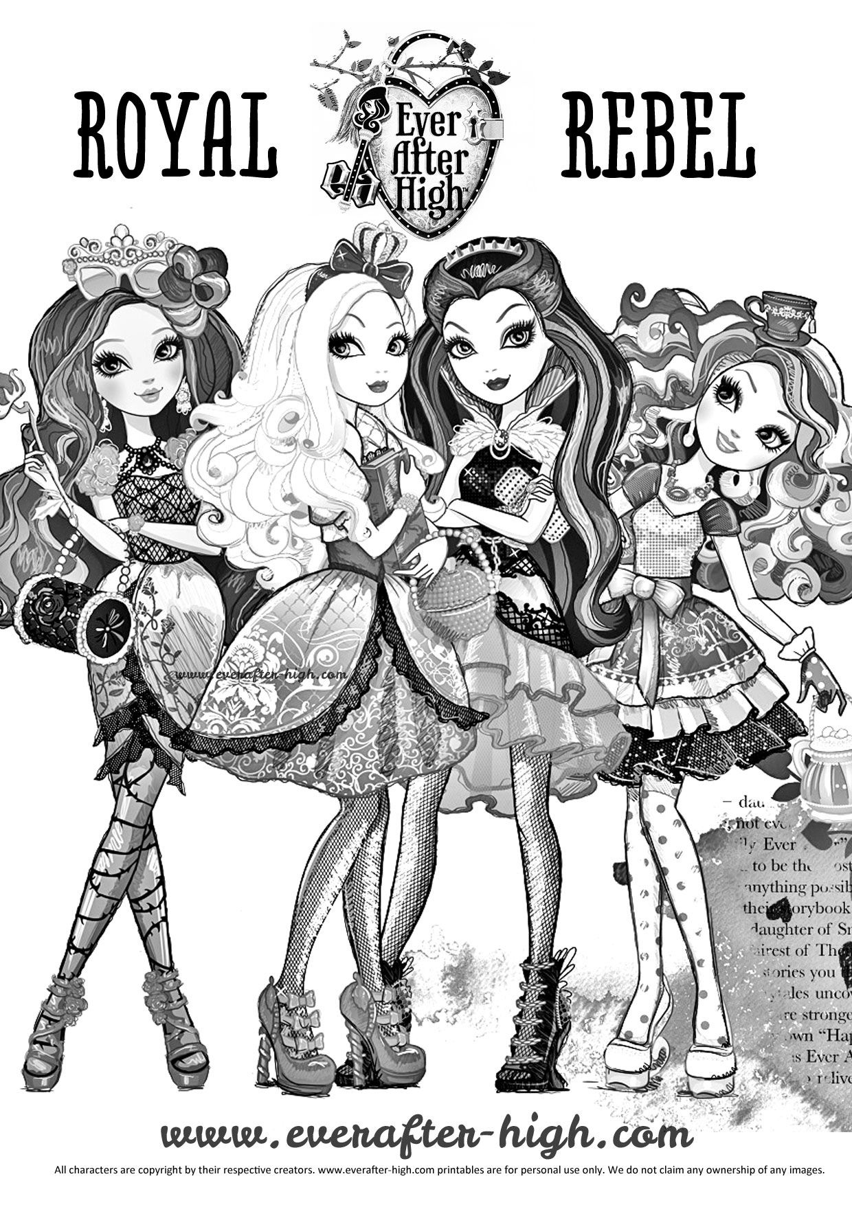 Ever After High Characters Coloring Page | Ever After High