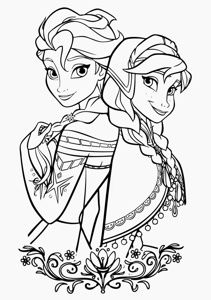 Frozen colouring page
