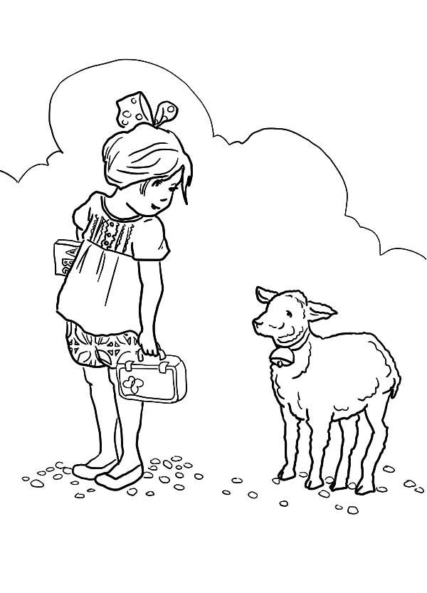 Mary Had A Little Lamb Coloring Page Coloring Home