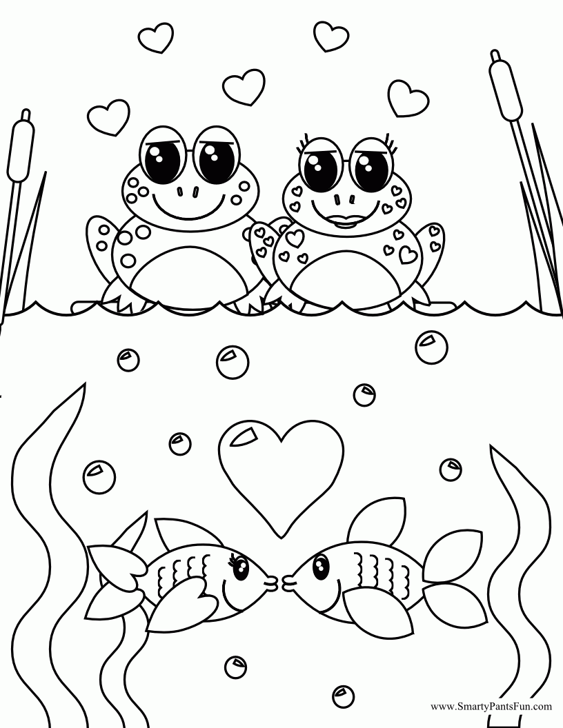 Valentine Color Pages Printable - Coloring Page