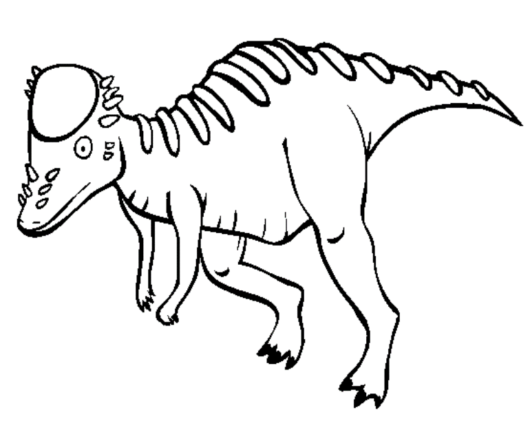 600 Unicorn Pachycephalosaurus Coloring Page 