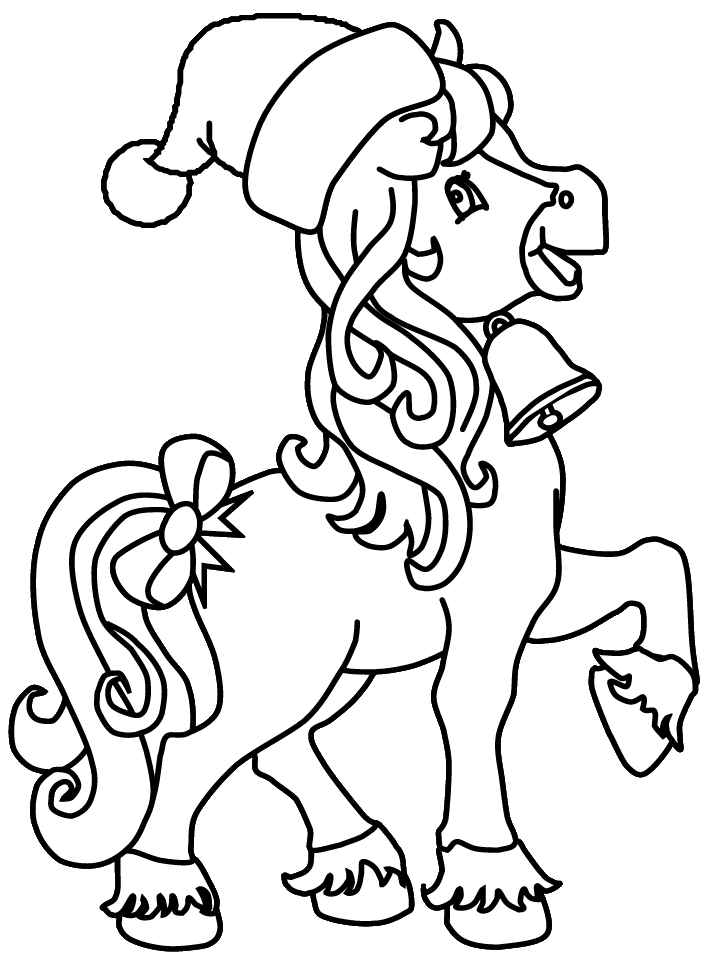 Printable Horse Christmas Coloring Pages - Coloringpagebook.com