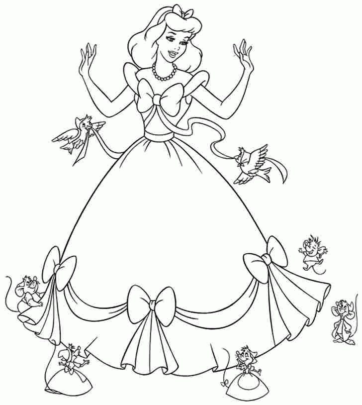 princess cinderella coloring pages games for girls - photo #5