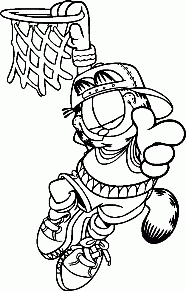 Garfield Coloring Pages Garfield-Play-Basket-Ball-Coloring-Pages 