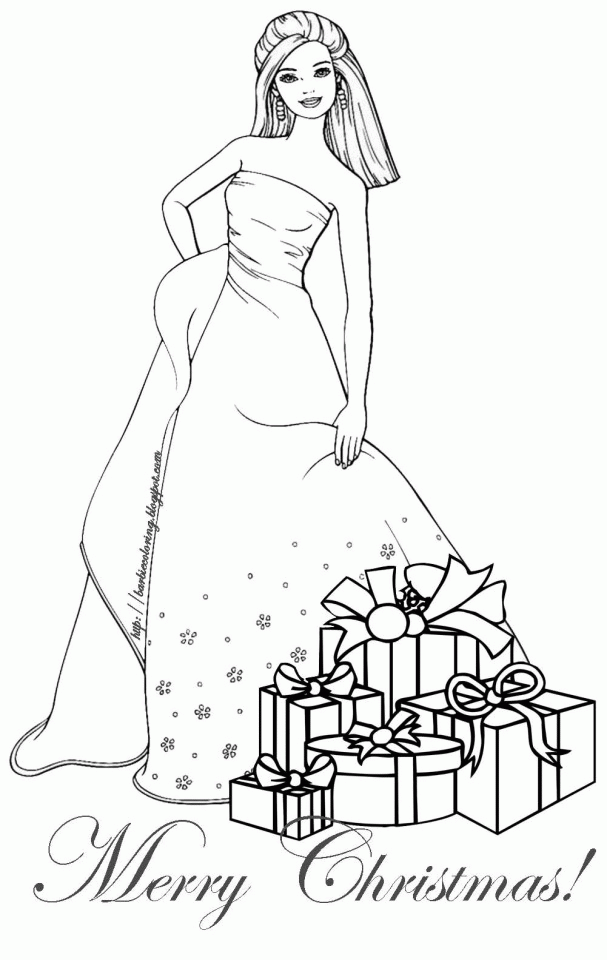 love this barbie coloring page that shows barbie surrounded by 