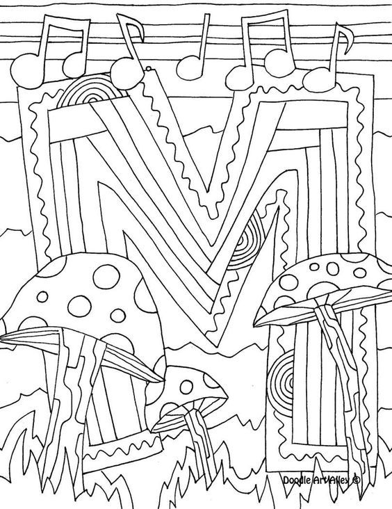 Letter Coloring Pages Doodle Art Alley | Art - Zentangle 2 ...