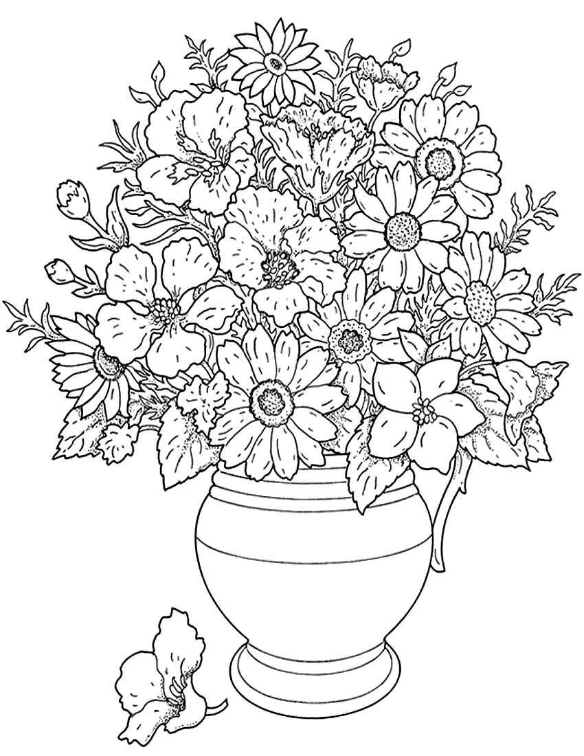 Coloring Page Of Flowers | Free Coloring Pages on Masivy World