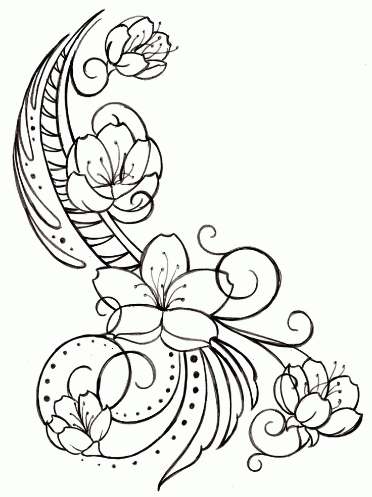 Free Cherry Blossom Coloring Page, Download Free Clip Art ...