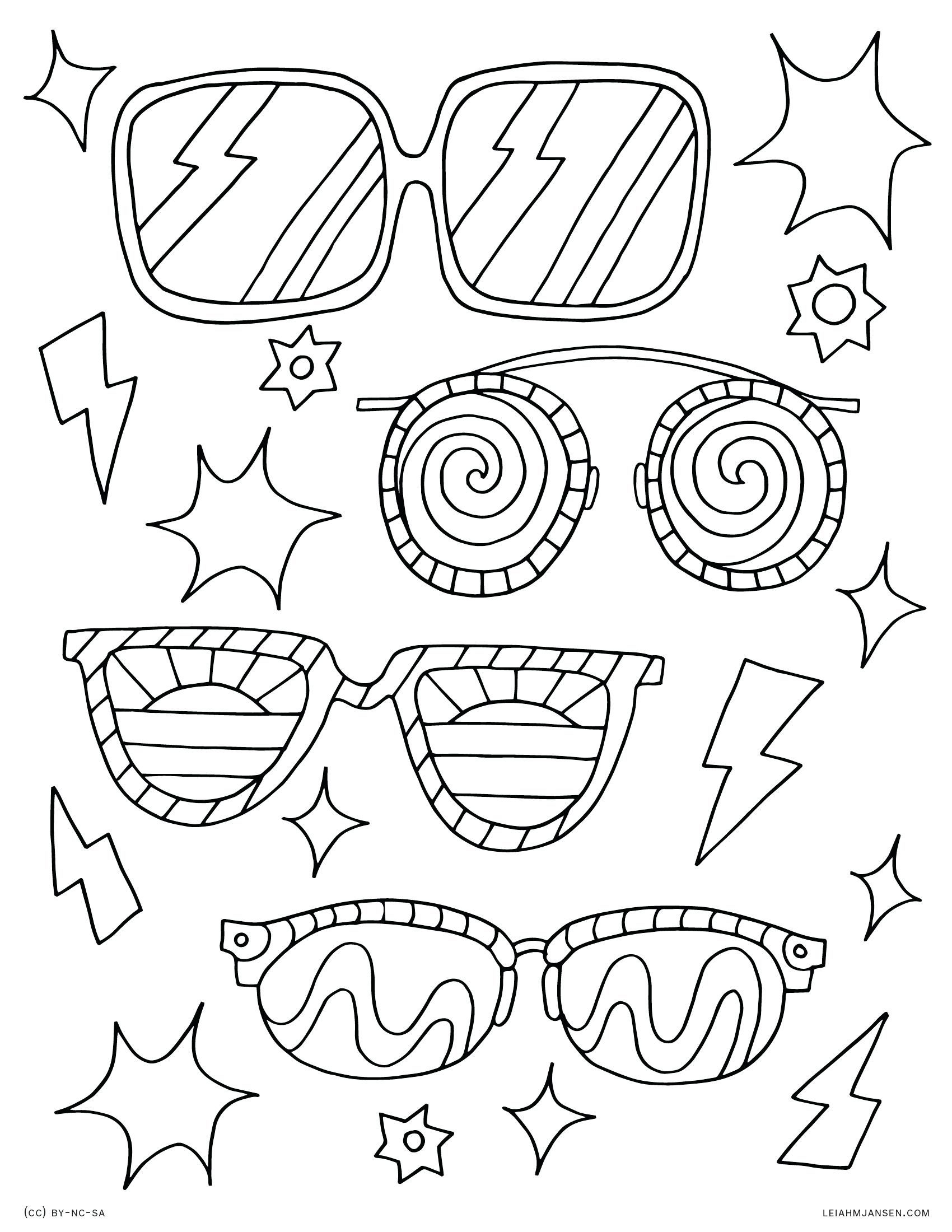 sunglasses coloring page – allpage.co