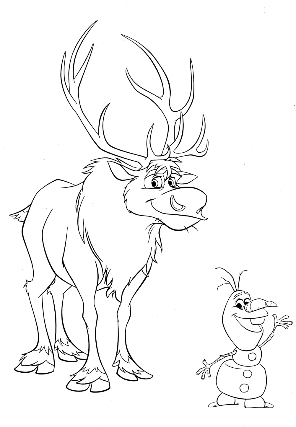 Coloring Pages : Olaf Coloring Pages With Sven Amazing Free ...
